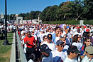 The 4th annual America Supports You Freedom Walk kicks off at the Women in the Military Service for America Memorial in Washington, D.C., Sept. 7, 2008. The walk is a national tradition that calls on people to reflect on the lives lost on Sept. 11, 2001, remember those who responded, honor our veterans past and present and renew our commitment to freedom and the values of our country. Defense Dept. photo by Leslie Benito