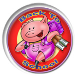 Image of Plinky, the Mint Pig, with the words "Back to School"