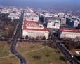 Aerial view 14th and  Consitution Avenue of Commerce Building