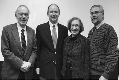 Leslie Robison (second) with Joseph Fraumeni, Martha Linet, and Demetrius Albanes,
