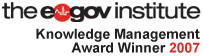 E-Gov Institute Knowledge Management Award Winner for 2007 