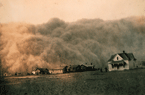 Dust storm in Stratford, TX, April 18, 1935.