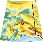 Small map showing earthquake