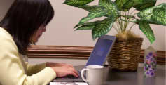 Person using laptop computer