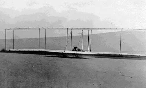 The 1902 Glider touching down 
