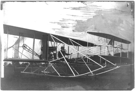 Orville Wright at start of his flight, Fort Myer, Virginia, June 29, 1909