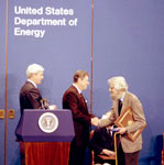 President Ronald Reagan Presents the 1983 Enrico Fermi Award to Seth H. Neddermeyer.
