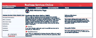 Image of BSO Welcome page