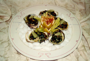 plate of baked oysters