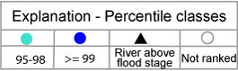 map legend for  streamflow condition map