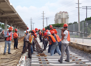South Florida Regional Transportation Authority - Tie work during the Double Track project. Learn more about RTA on their website: http://www.tri-rail.com/