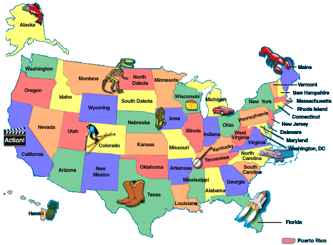 map of the fifty states of the united states