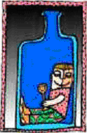 Image of a person in a liquor bottle