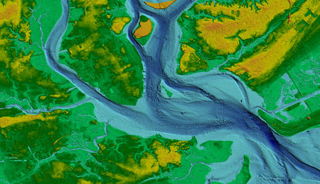 Topobathy Map of Charleston Harbour, SC