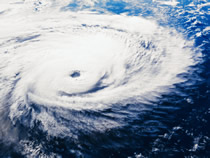 Satellite photograph of hurricane