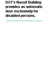 Automatic doors provided exclusively for disabled persons.