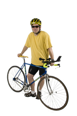 An employee with his bicycle
