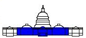 Stewart oversaw the extension of the Capitol's east central front (shown in blue).blue