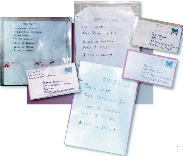 Photograph of Anthrax Letters sent in 2001