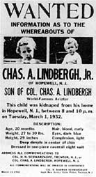 This is a photograph of a Wanted Poster for the Lindbergh Kidnapper