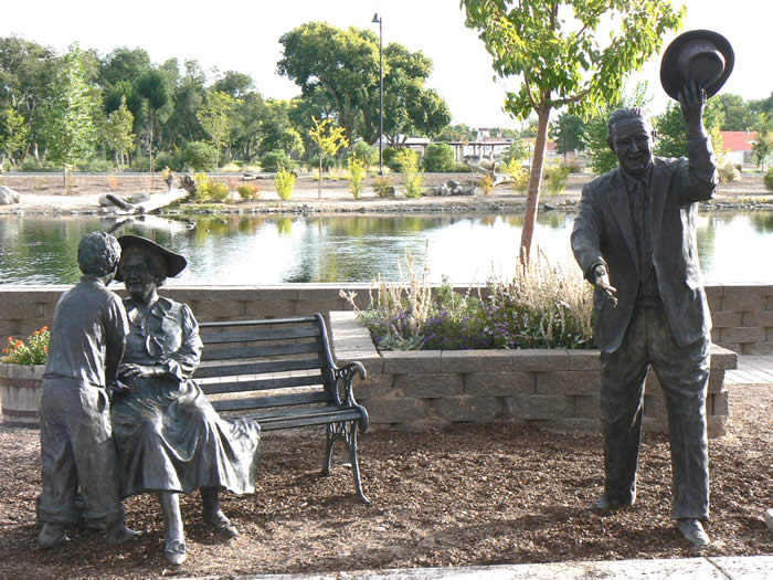 Clyde and Carrie Tingley Sculpture by Betty Sabo