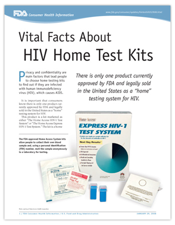 Cover page of PDF version of this article, including photo of the Home Access System HIV test kit.