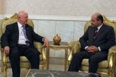Secretary Bodman (left) meets with Iraqi Deputy Prime Minister Barham Salih (right)