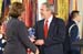 President George W. Bush joins military spouse Cindy Bjerke of Spanaway, Wash., on stage in the East Room of the White House, to receive the President’s Volunteer Service Award Friday, May 11, 2007, during a commemoration of Military Spouse Day.  On April 17, 1984, President Ronald Reagan signed a proclamation recognizing Military Spouse Day.  This observance was established to acknowledge the impact military spouses have on the readiness and well-being of service members, and to honor their volunteer service in educational, social, and community endeavors.  In May 1999, Congress passed a resolution designating May as National Military Appreciation Month.  During this month, the United States observes Memorial Day, Victory in Europe Day, Armed Forces Week, and Military Spouse Day, which is held annually on the Friday before Mother’s Day.