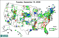  [Image: USGS active water level wells location map.] 