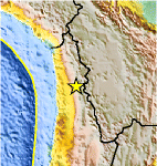 Small map showing earthquake