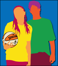 Outline image: Two teenagers
