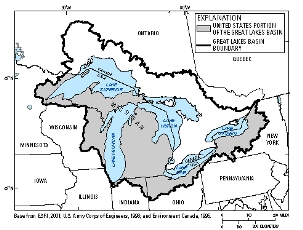 Map of Great Lakes Basin