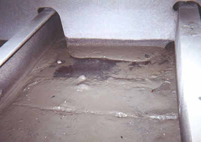 residual ballast mud inside ballast tank