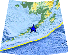 Small map showing earthquake