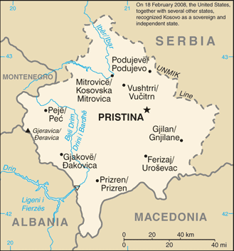 Kosovo map