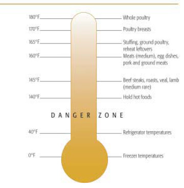 FIGURE 5. Temperature Rules for Safe Cooking and Handling of Foods.