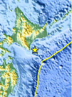 Small map showing earthquake