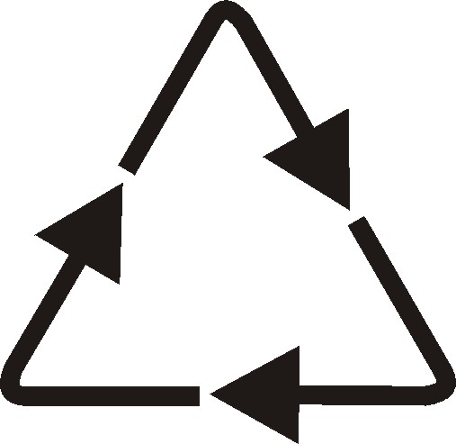 The recycling symbol - a triangle with three arrows