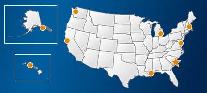 Map of the United States with NOAA Regions highlighted