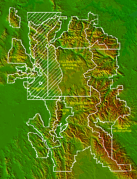 Figure 8-1 Shaded relief map with study area highlighted