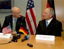 Secretary Chertoff with German Interior Minister Schauble