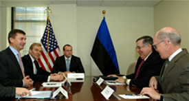 Acting Deputy Secretary Paul Schneider with Estonian Prime Minister Andrus Ansip