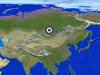 map showing location of Tunguska impact