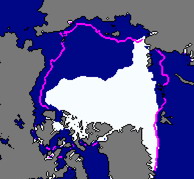 Sea ice extent in September 2006