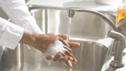 cook washing hands