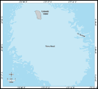 Graphic map of Lisianski Island.  Click for larger image.