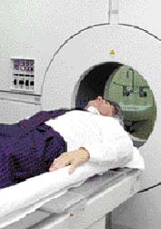 Photo of a man taking an MRI