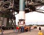 January 5, 1999 - Delta II First Stage Arriving At Launch Pad 17A 