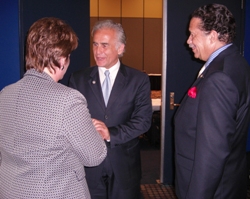 Image: NACo 2007-08 President Eric Coleman (far right) with Council Director Mangano and NACo Second Vice President (Gloucester County, VA Supervisors Chair) Teresa Altemus.
