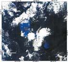 Landsat Satellite image of the Banks near French Frigate Shoals.  Click for larger image.
